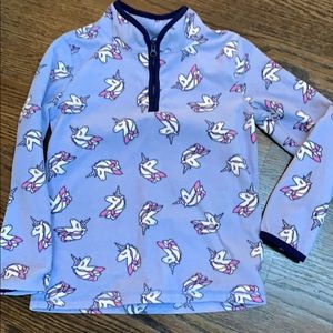 Girls unicorn pull over fleece